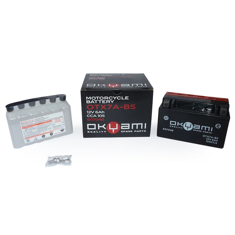 BATTERIA OKYAMI OTX7A-BS CON ACIDO APRILIA KAWASAKI SUZUKI YAMAHA
