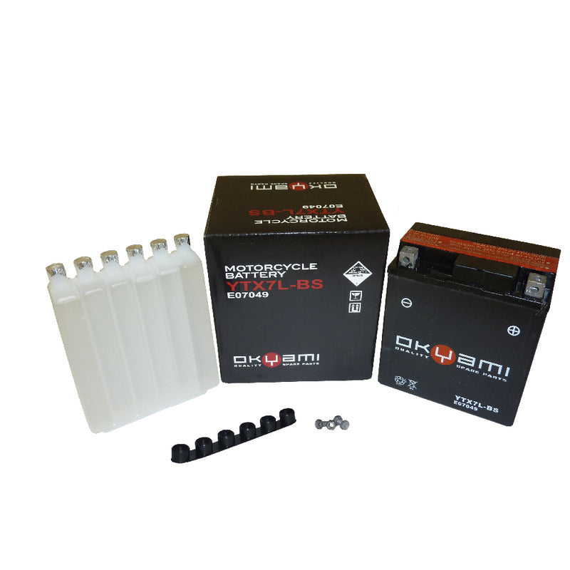 BATTERIA OKYAMI OTX7L-BS CON ACIDO APRILIA HONDA KAWASAKI PIAGGIO