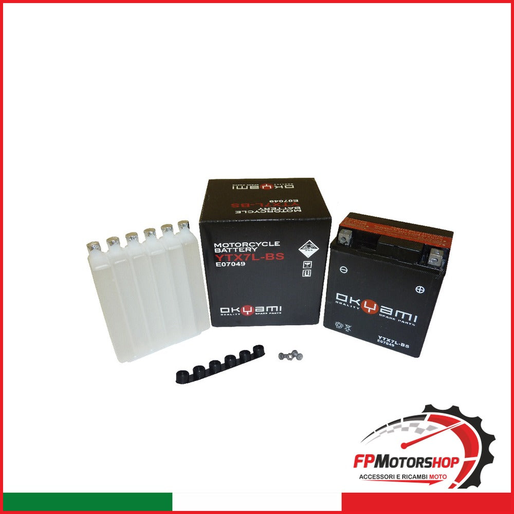 BATTERIA OKYAMI OTX7L-BS CON ACIDO APRILIA HONDA KAWASAKI PIAGGIO