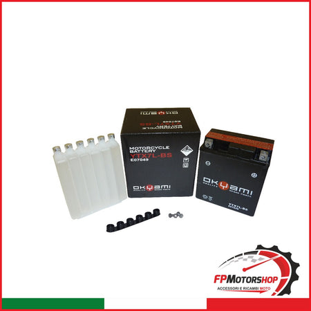BATTERIA OKYAMI OTX7L-BS CON ACIDO APRILIA HONDA KAWASAKI PIAGGIO