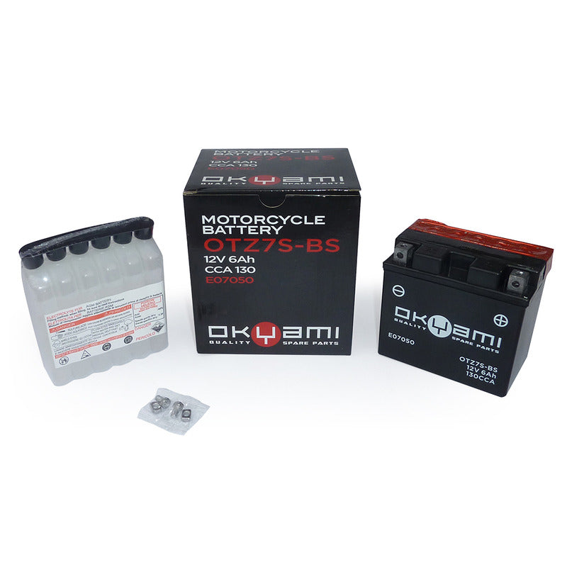 BATTERIA OKYAMI OTZ7S-BS CON ACIDO BMW HONDA KAWASAKI SUZUKI