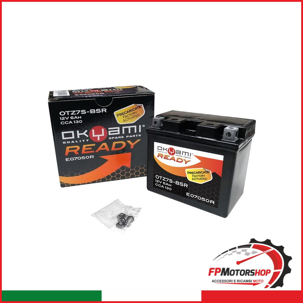 BATTERIA OKYAMI OTZ7S-BSR PRECARICATA SIGILLATA BMW HONDA KAWASAKI SUZUKI