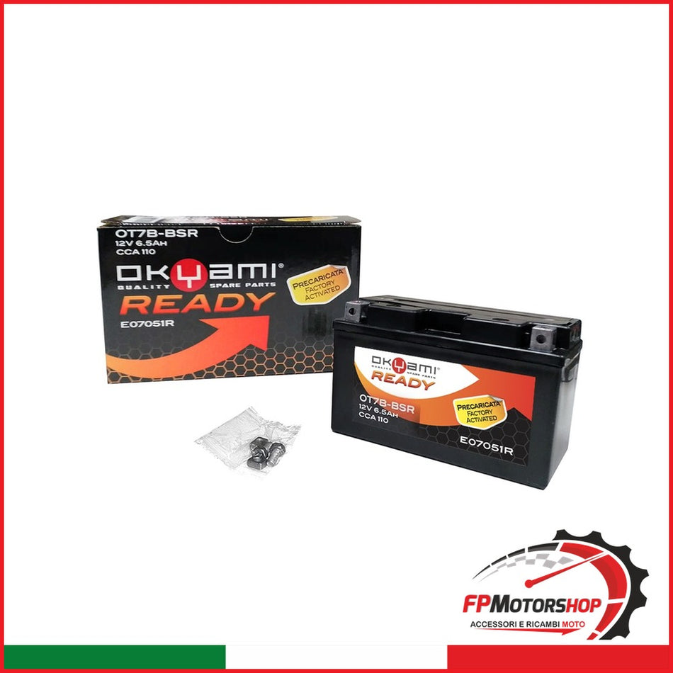 BATTERIA OKYAMI OT7B-BSR PRECARICATA SIGILLATA DUCATI SUZUKI YAMAHA MBK
