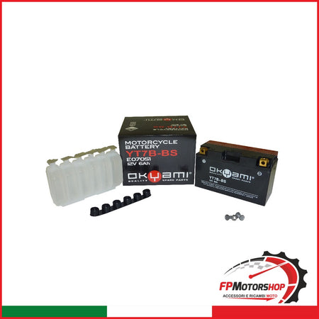 BATTERIA OKYAMI OT7B-BS CON ACIDO DUCATI SUZUKI YAMAHA MBK