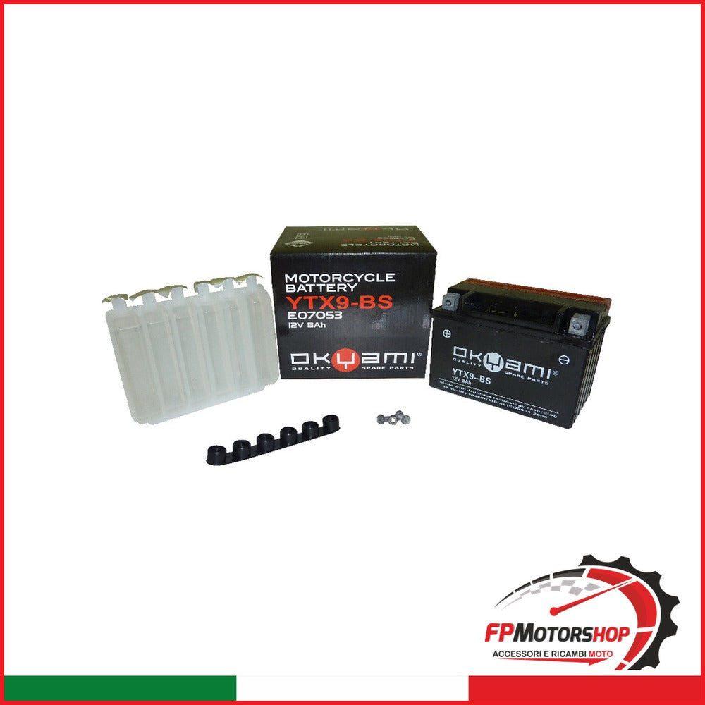 BATTERIA OKYAMI OTX9-BS CON ACIDO APRILIA BMW CAGIVA HONDA