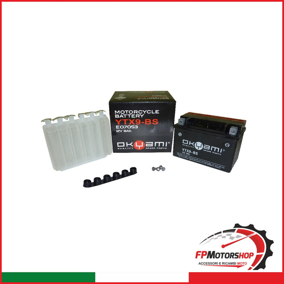 BATTERIA OKYAMI OTX9-BS CON ACIDO APRILIA BMW CAGIVA HONDA