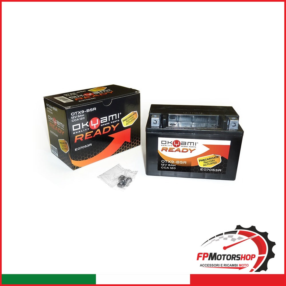 BATTERIA OKYAMI OTX9-BSR PRECARICATA SIGILLATA APRILIA BMW CAGIVA HONDA