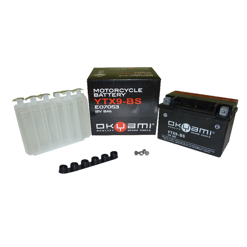 BATTERIA OKYAMI OTX9-BS CON ACIDO APRILIA BMW CAGIVA HONDA