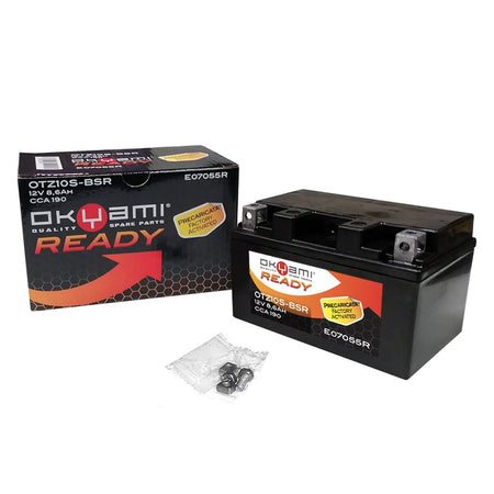BATTERIA OKYAMI OTZ10S-BSR PRECARICATA SIGILLATA APRILIA BMW HONDA KAWASAKI