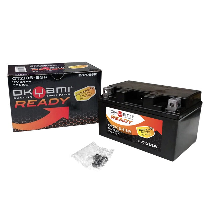 BATTERIA OKYAMI OTZ10S-BSR PRECARICATA SIGILLATA APRILIA BMW HONDA KAWASAKI