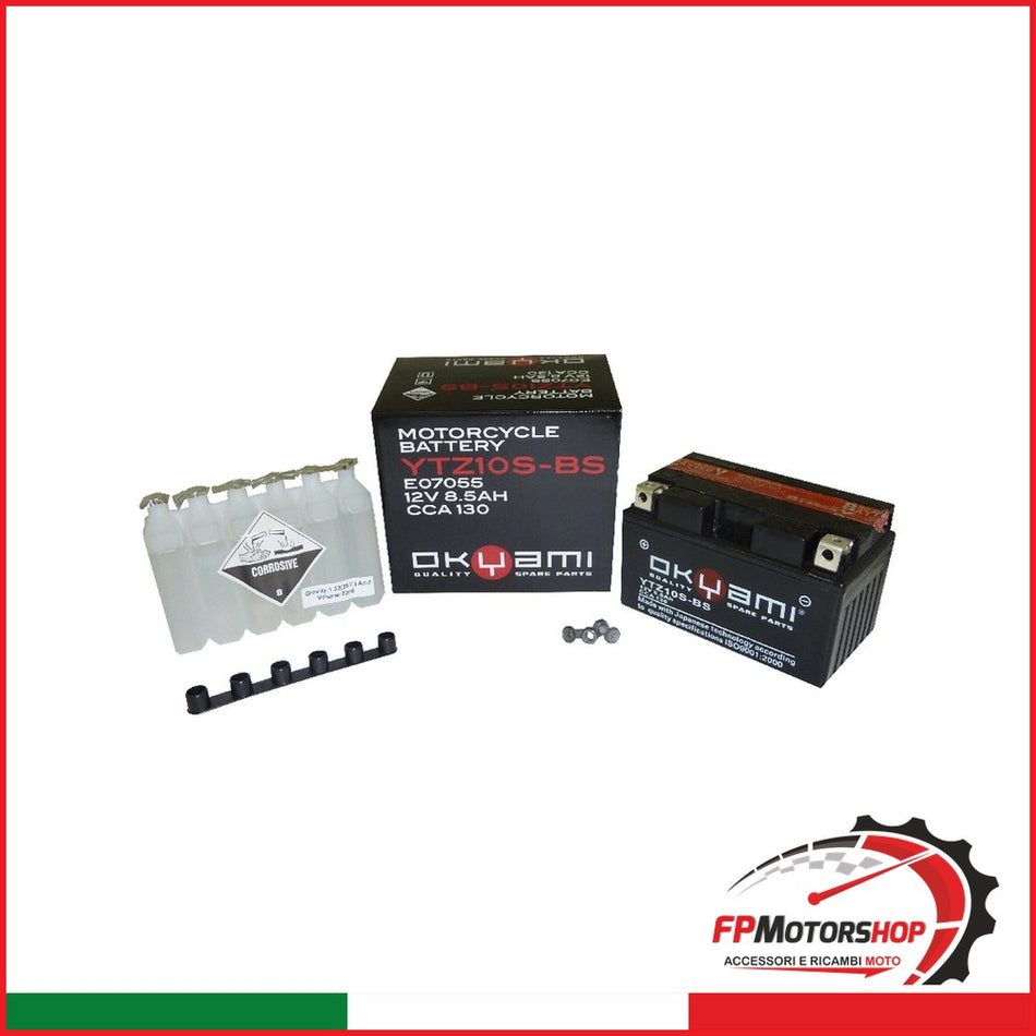 BATTERIA OKYAMI OTZ10S-BS CON ACIDO APRILIA BMW HONDA KAWASAKI