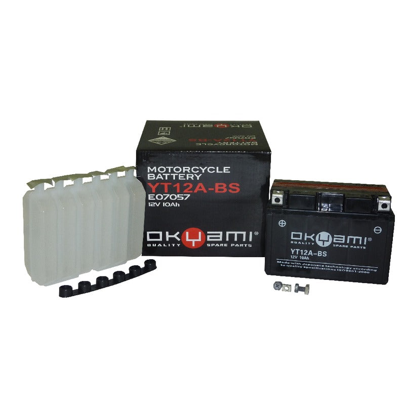 BATTERIA OKYAMI OT12A-BS CON ACIDO APRILIA HONDA KAWASAKI PIAGGIO