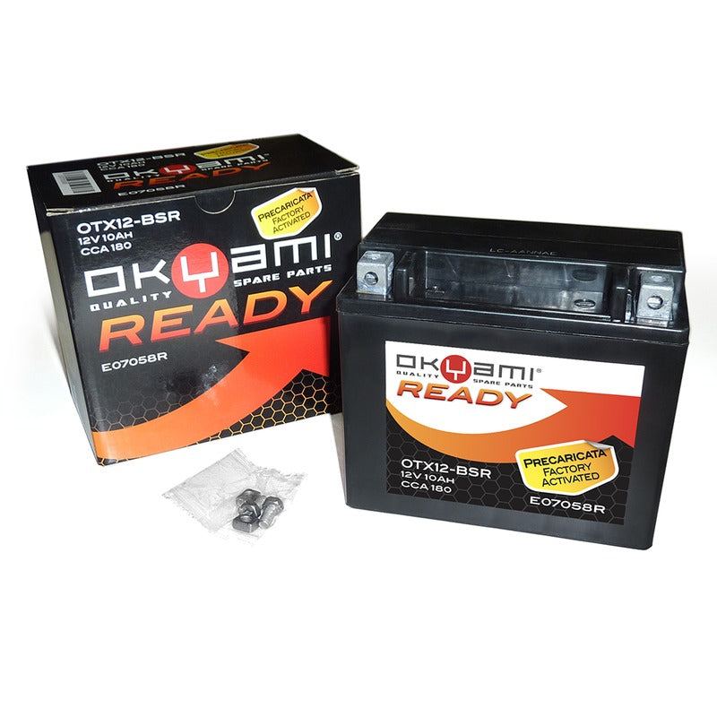BATTERIA OKYAMI OTX12-BSR PRECARICATA SIGILLATA APRILIA BMW HONDA KAWASAKI