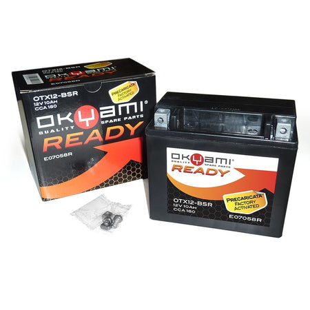 BATTERIA OKYAMI OTX12-BSR PRECARICATA SIGILLATA APRILIA BMW HONDA KAWASAKI