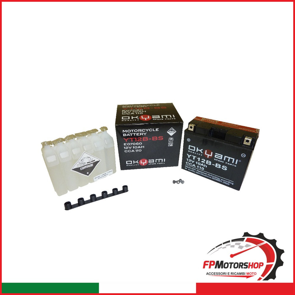 BATTERIA OKYAMI OT12B-BS CON ACIDO APRILIA CAGIVA DUCATI KAWASAKI