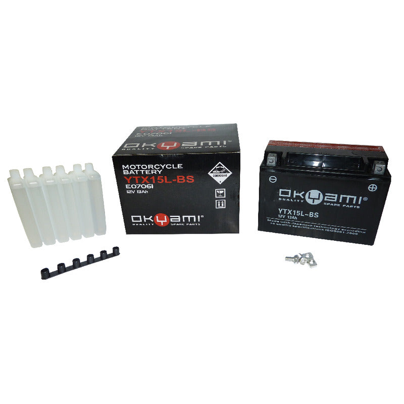 BATTERIA OKYAMI OTX15L-BS CON ACIDO MOTO GUZZI