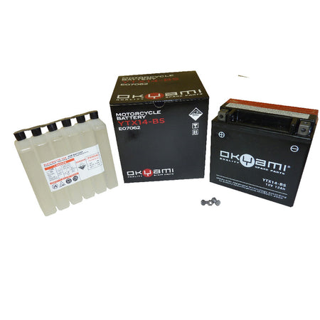 BATTERIA OKYAMI OTX14-BS CON ACIDO APRILIA BMW CAGIVA HONDA