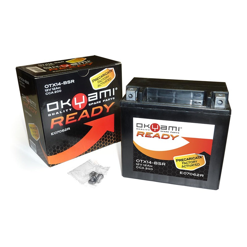 BATTERIA OKYAMI OTX14-BSR PRECARICATA SIGILLATA APRILIA BMW CAGIVA HONDA