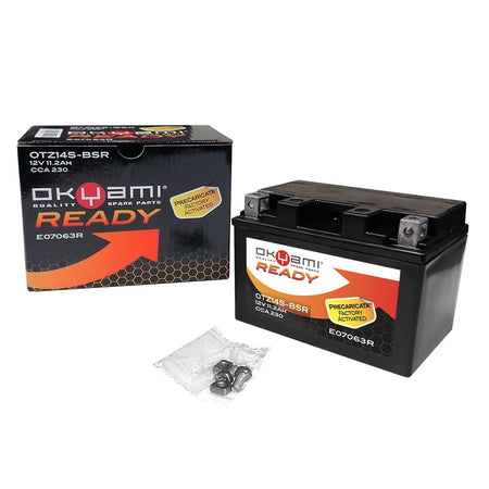 BATTERIA OKYAMI OTZ14S-BSR PRECARICATA SIGILLATA HONDA KAWASAKI SUZUKI YAMAHA