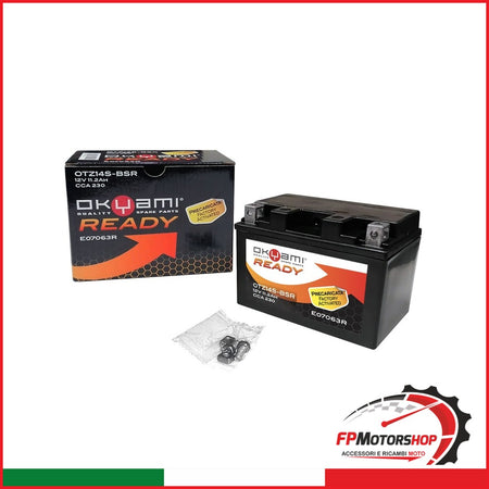 BATTERIA OKYAMI OTZ14S-BSR PRECARICATA SIGILLATA HONDA KAWASAKI SUZUKI YAMAHA