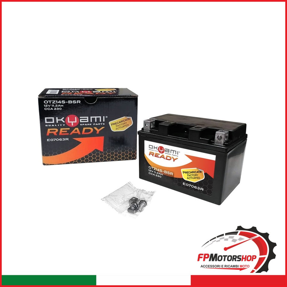 BATTERIA OKYAMI OTZ14S-BSR PRECARICATA SIGILLATA HONDA KAWASAKI SUZUKI YAMAHA