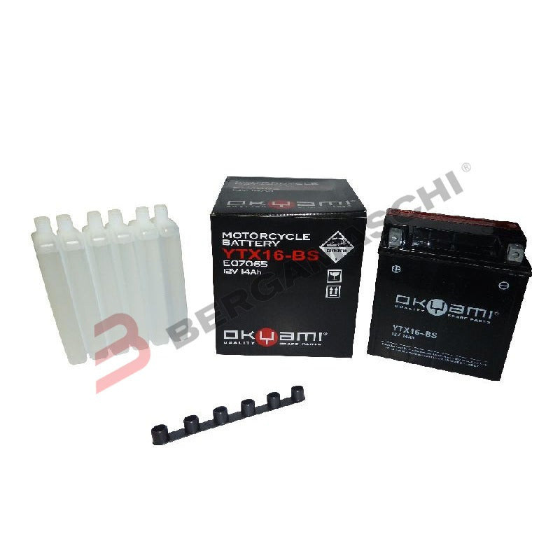 BATTERIA OKYAMI OTX16-BS CON ACIDO BMW PIAGGIO GILERA TRIUMPH