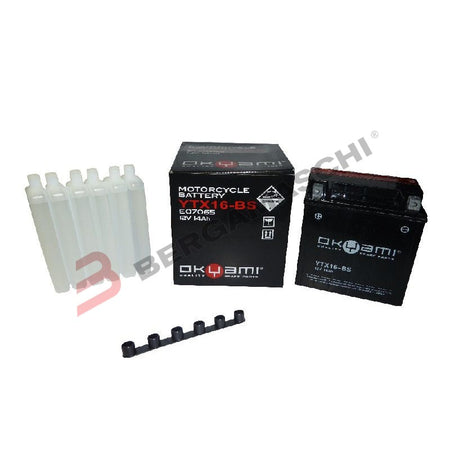 BATTERIA OKYAMI OTX16-BS CON ACIDO BMW PIAGGIO GILERA TRIUMPH