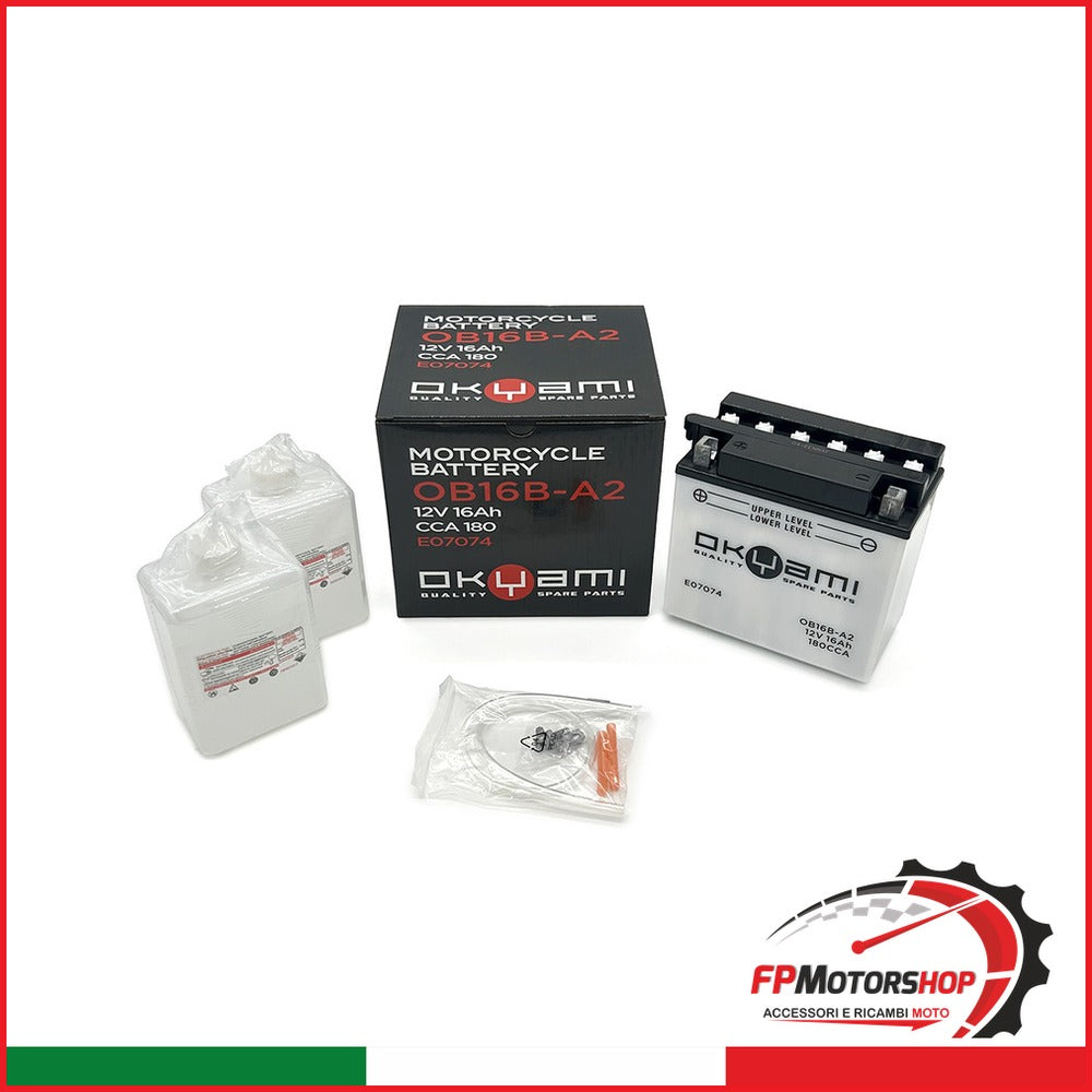 BATTERIA OKYAMI OB16B-A2 CON ACIDO MOTO GUZZI SUZUKI