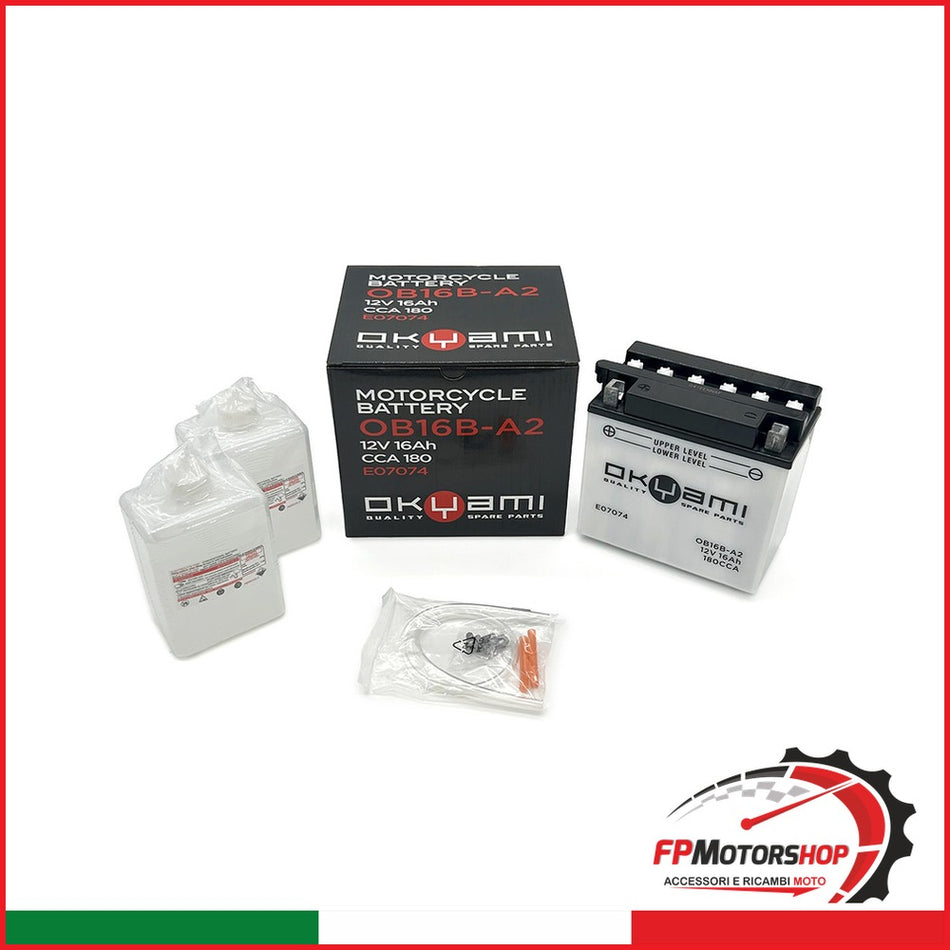 BATTERIA OKYAMI OB16B-A2 CON ACIDO MOTO GUZZI SUZUKI
