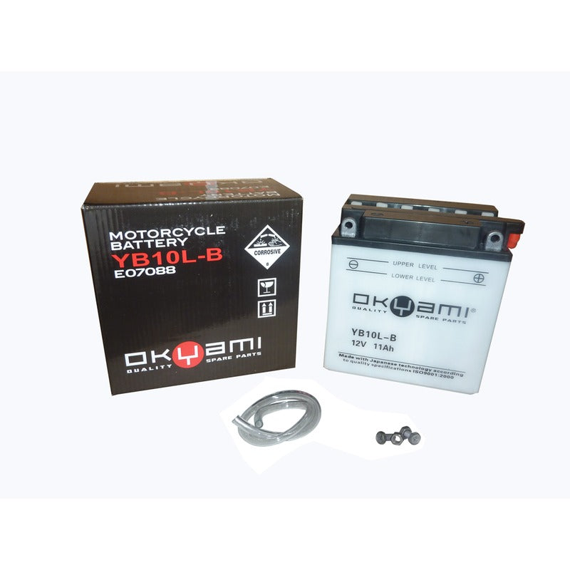 BATTERIA OKYAMI OB10L-B CON ACIDO PIAGGIO SUZUKI GILERA