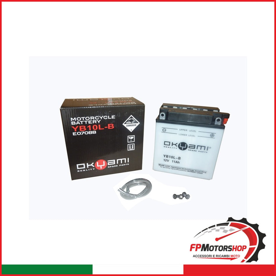 BATTERIA OKYAMI OB10L-B CON ACIDO PIAGGIO SUZUKI GILERA
