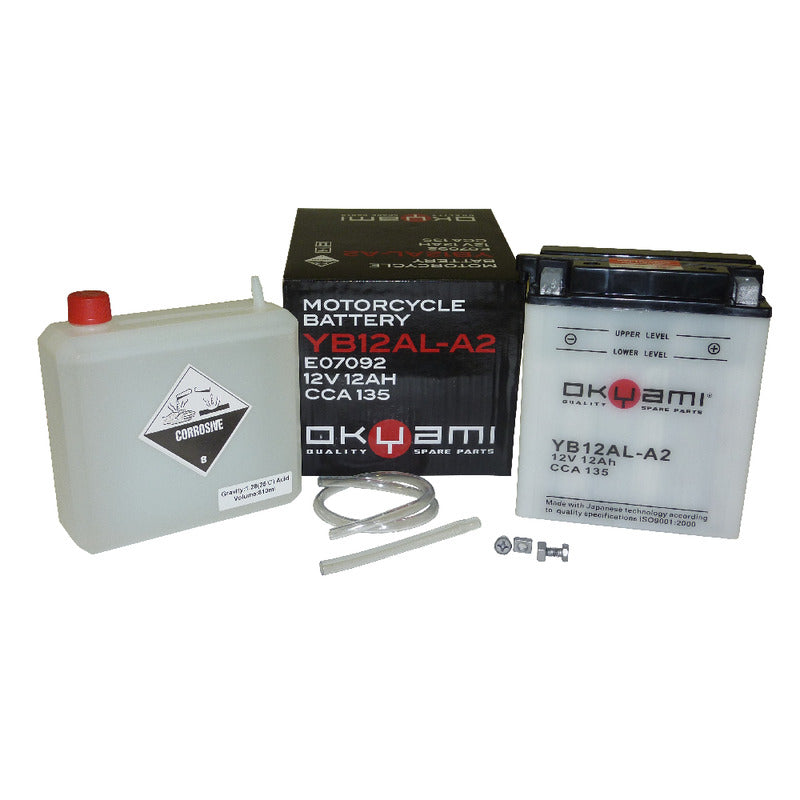 BATTERIA OKYAMI OB12AL-A2 CON ACIDO APRILIA BMW KAWASAKI YAMAHA
