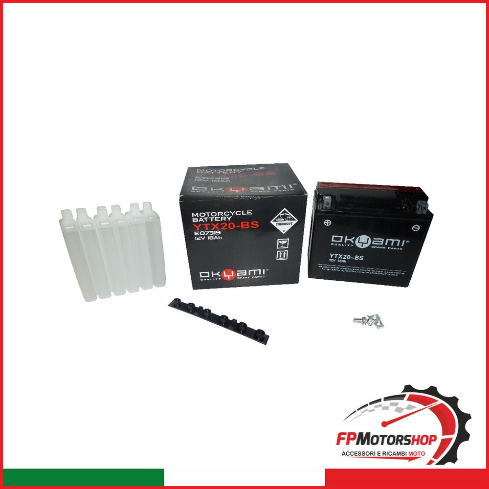 BATTERIA OKYAMI OTX20-BS CON ACIDO MOTO GUZZI HARLEY DAVIDSON