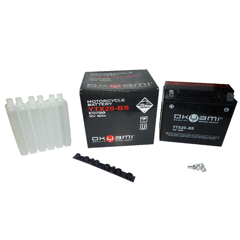 BATTERIA OKYAMI OTX20-BS CON ACIDO MOTO GUZZI HARLEY DAVIDSON