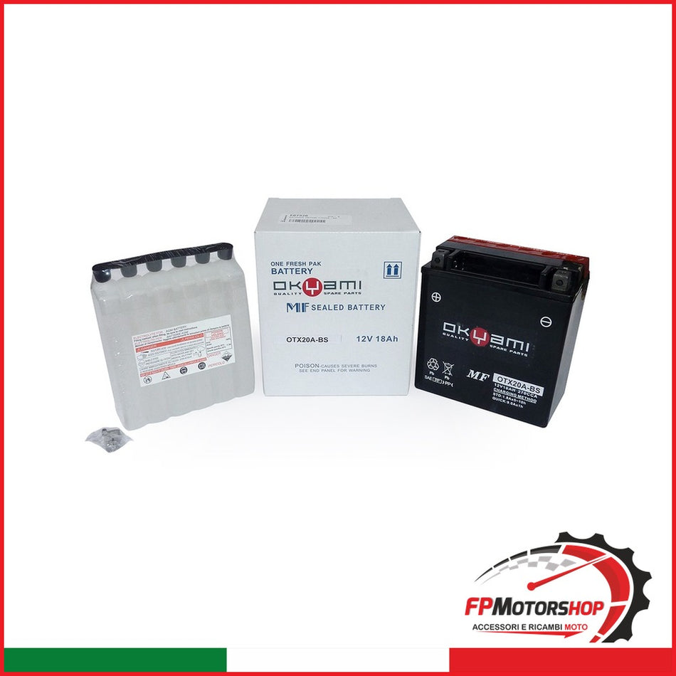 BATTERIA OKYAMI OTX20A-BS CON ACIDO HONDA