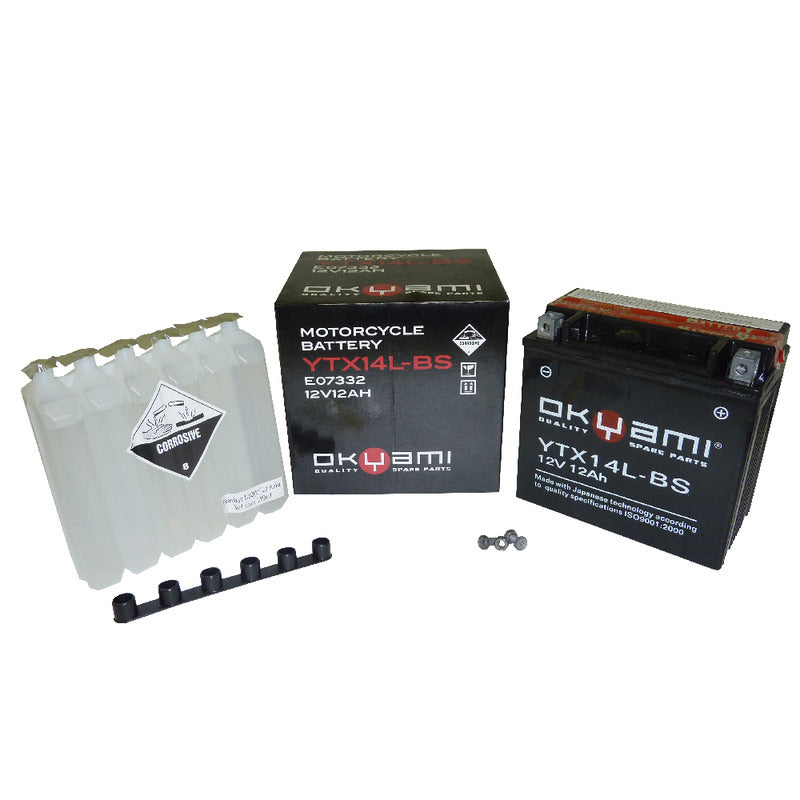 BATTERIA OKYAMI OTX14L-BS CON ACIDO HARLEY DAVIDSON