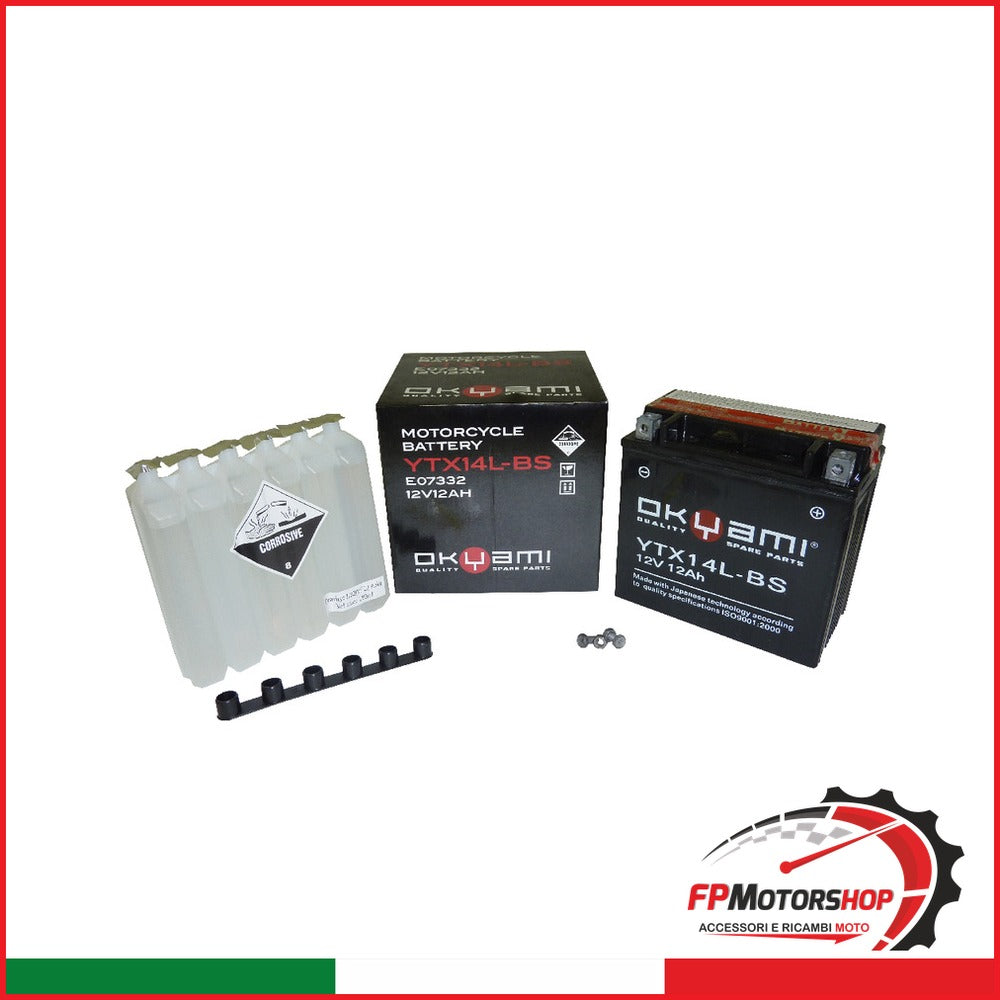 BATTERIA OKYAMI OTX14L-BS CON ACIDO HARLEY DAVIDSON