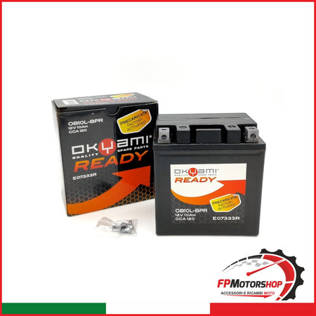 BATTERIA OKYAMI OB10L-BPR POTENZIATA PRECARICATA PIAGGIO SUZUKI GILERA