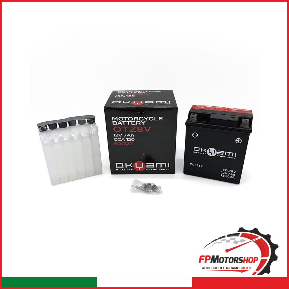 BATTERIA OKYAMI OTZ8V-BS CON ACIDO OTZ8V HONDA YAMAHA