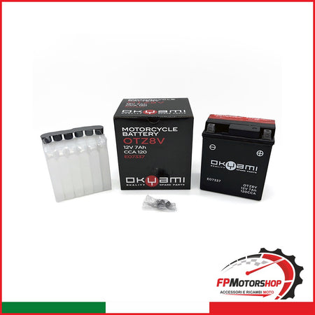 BATTERIA OKYAMI OTZ8V-BS CON ACIDO OTZ8V HONDA YAMAHA