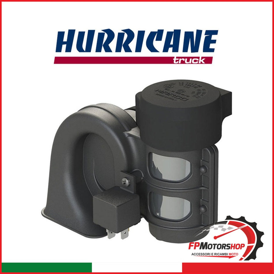 TROMBA COMPATTA 12V HT1 HURRICANE 11231012 MARCO 20A 110DB OMOLOGATO