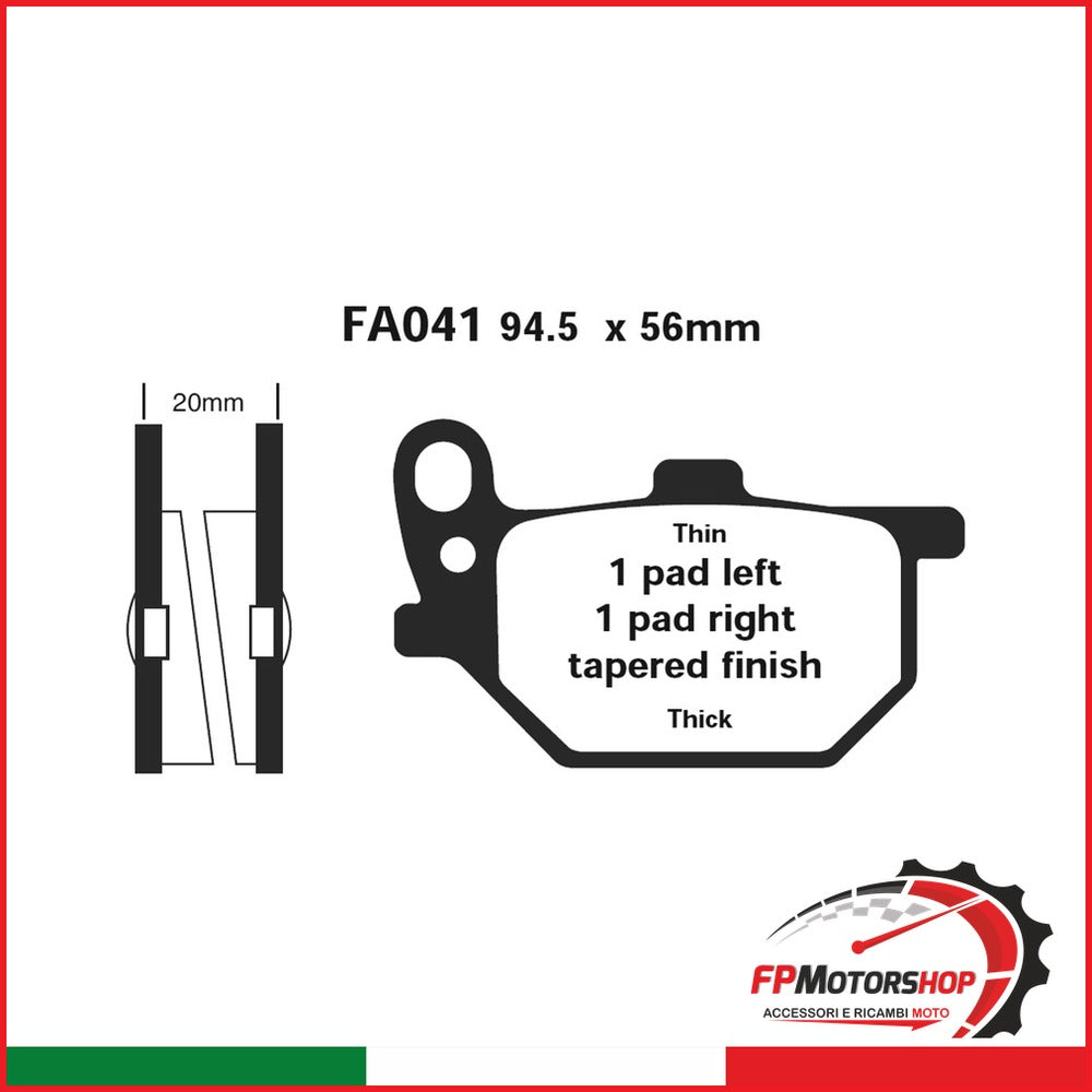 PASTIGLIE FRENO MOTO EBC FA041 YAMAHA RD250/400 78 79 ORGANICA 1978-1979