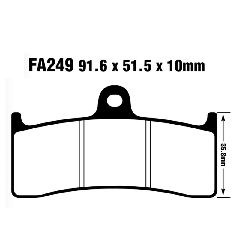 PASTIGLIE FRENO MOTO EBC FA249 PINZA 6 PIST. PISTONCINI BEHRINGER