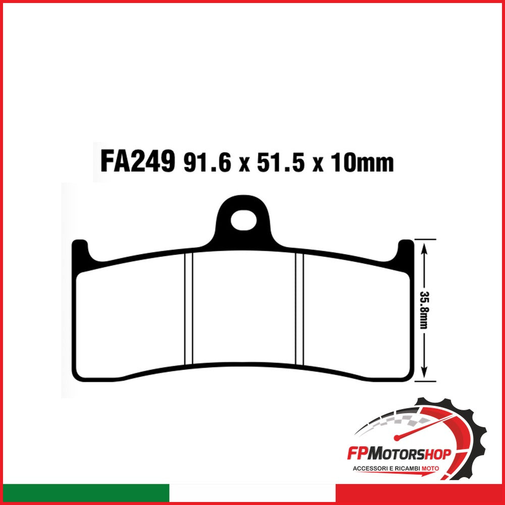 PASTIGLIE FRENO MOTO EBC FA249 PINZA 6 PIST. PISTONCINI BEHRINGER