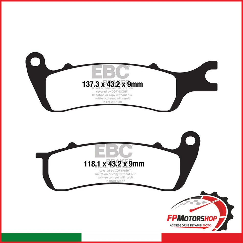 PASTIGLIE FRENO MOTO EBC FA722 AJS LEXMOTO ANT. ANTERIORE CADWELL/TEMPEST 125 19