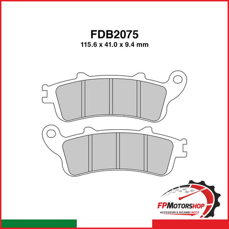 PASTIGLIE FERODO FDB2075SM HONDA PANTHEON 125/150 2000-2006 NSS FORZA 250 2000-2004 XL1000V VARADERO 1999-2004 FERODO FDB2075SM - foto brandizzata