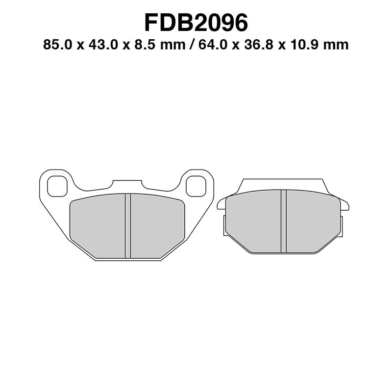 PASTIGLIE FERODO FDB2096EF KYMCO AGILITY R16+ 50 2T/4T 2016-2020 SUPER 8 125 2007-2013 QUAD 1950-1970 FERODO FDB2096EF - foto originale