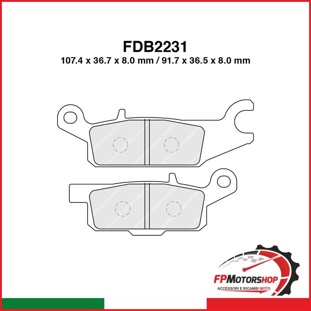 PASTIGLIE FERODO FDB2231SG YAMAHA QUAD YFM RAPTOR 250 R 2008-2009 YFM 550 4X4 GRIZZLY 2008-2013 YFM 700 DUCKS 2007-2009 FERODO FDB2231SG - foto brandizzata