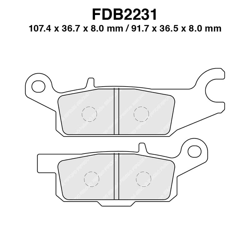 PASTIGLIE FERODO FDB2231SG YAMAHA QUAD YFM RAPTOR 250 R 2008-2009 YFM 550 4X4 GRIZZLY 2008-2013 YFM 700 DUCKS 2007-2009 FERODO FDB2231SG - foto originale