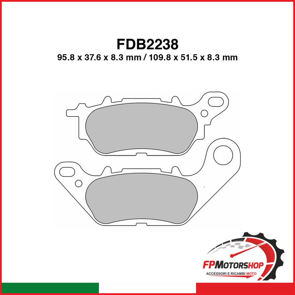 PASTIGLIE FERODO FDB2238P YAMAHA TRICITY 125 2018-2020 TRICITY 300 2020-2022 N-MAX 155 2018-2020 FERODO FDB2238P - foto brandizzata